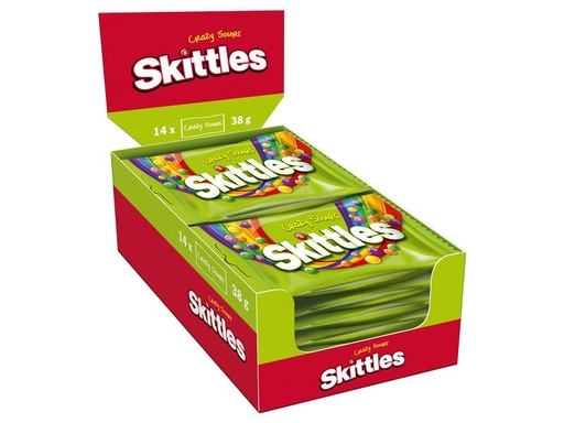 [90294715 1560937] Skittles Kaubonbon Skittles Crazy Sours 14 x 38 g