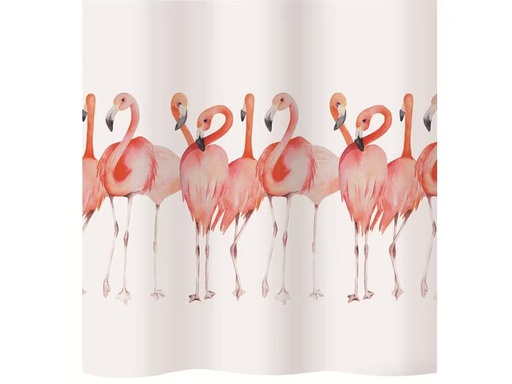 [90294727 1560087] diaqua® Duschvorhang Flamingo 120 x 200 cm, Rosa/Weiss