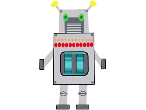[90295122 1557111] Creativ Company Bastelpapier Roboter 16 Stück, Weiss