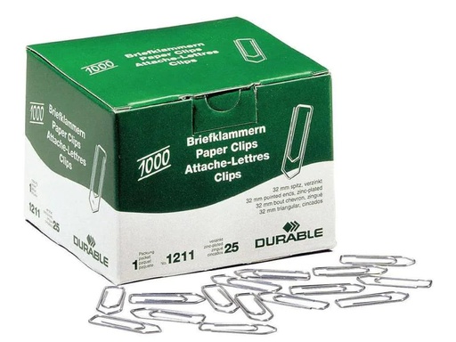 [90049297 220016] DURABLE Büroklammer 32 mm 1000 Stück