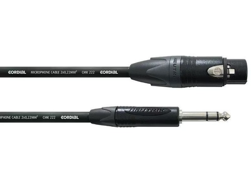 [90295353 336783] Cordial XLR-Kabel XLRf-Klinke 6.3 10 m, Schwarz