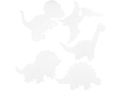 [90295425 1557110] Creativ Company Bastelpapier Dinosaurier 16 Stück, Weiss