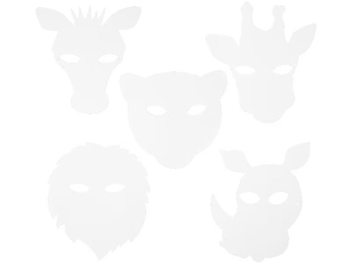 [90295455 1557066] Creativ Company Partyaccessoire Masken Dschungel 16 Stück, Weiss