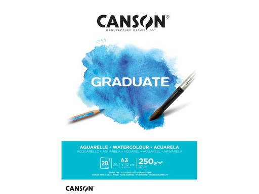 [90295505 1564914] Canson Aquarellblock Graduate A3, 20 Blatt