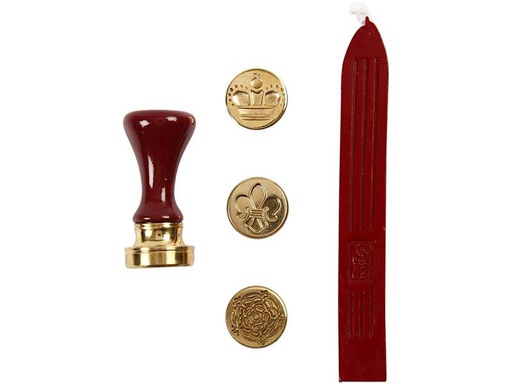 [90295524 1556986] Creativ Company Stempelset Krone/Blume/Lilie, Rot