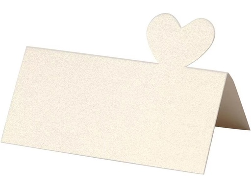 [90295674 1557070] Creativ Company Tischkarte Herz 8 x 8.5 cm, 20 Stück, Naturweiss
