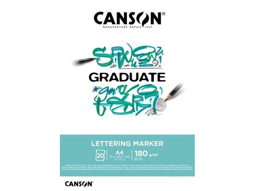 [90295703 1564903] Canson Zeichenblock Graduate Lettering Marker A4, 20 Blatt