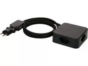 maxTex Steckdosenleiste Cube 4x T13, Schwarz/Schwarz