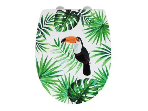 [90295873 1565688] Wenko Toilettensitz Tucan mit Absenkautomatik, Mehrfarbig