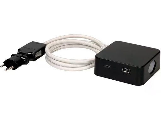 [90295918 1566245] maxTex Steckdosenleiste Cube 3x T13, USB A/C, Schwarz/Grau