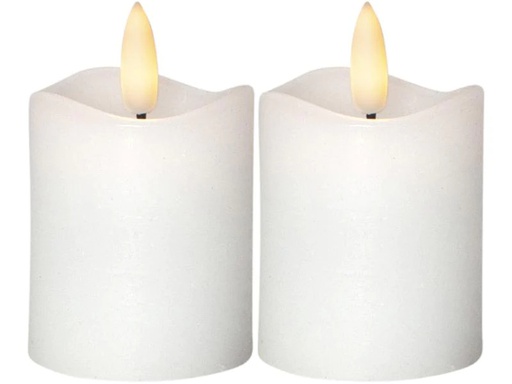 [90049374 1059726] Star Trading LED-Kerzen Set Pillar Ø 5 x 7.5 cm, Weiss, 2 Stk