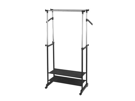 [90296019 1565710] Wenko Garderobenständer All In 117 cm/169 cm, Schwarz/Silber