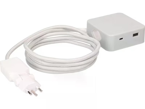 [90296048 1566244] maxTex Steckdosenleiste Cube 3x T13, USB A/C, Grau/Weiss
