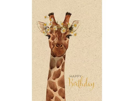 [90296316 1567542] Natur Verlag Geburtstagskarte Giraffe 17.5 x 12.2 cm