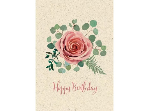 [90296334 1567547] Natur Verlag Geburtstagskarte Rose 17.5 x 12.2 cm