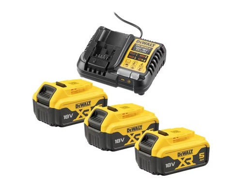 [90296460 1513189] DeWalt Akku Starterset 3x 18 V 5 Ah &amp; DCB1104 Ladegerät