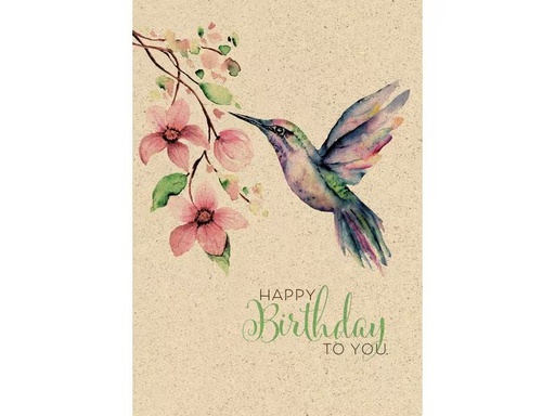 [90296538 1567543] Natur Verlag Geburtstagskarte Kolibri 17.5 x 12.2 cm