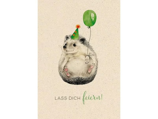 [90296550 1567548] Natur Verlag Geburtstagskarte Igel 17.5 x 12.2 cm