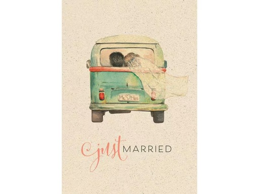 [90296615 1567562] Natur Verlag Hochzeitskarte Just Married 12.2 x 17.5 cm