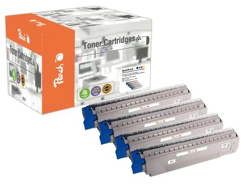[90049443 465004] Peach Tonerset OKI MC851 / 61 Series BK, C, M, Y