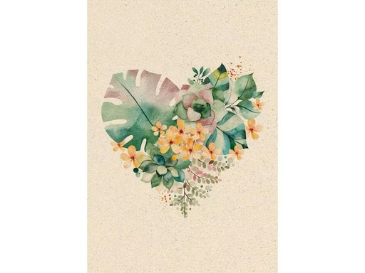 [90296725 1567560] Natur Verlag Motivkarte Blumenherz 17.5 x 12.2 cm