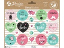 Z-Design Motivsticker A5 Deko Liebe + Glück, Bunt, 42 Aufkleber