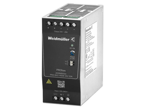 [90296829 1538316] Weidmüller DIN-Schienennetzgerät PRO BAS, 480 W, 24 V