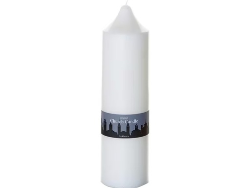 [90297678 1550211] balthasar Church Candle 38 cm x 10 cm, Weiss