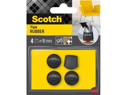 [90297821 1571156] 3M Stuhlbeingleiter Ø 18 mm, Schwarz, 4er Pack