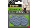 3M Möbelgleiter Move & Protect, Ø 40 mm, Grau, 4er Pack