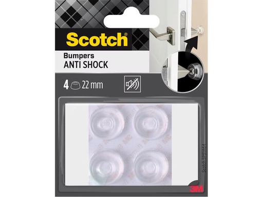 [90298088 1571170] 3M Schutzpuffer Anti Shock, Ø 22 mm, Transparent, 4er Pack