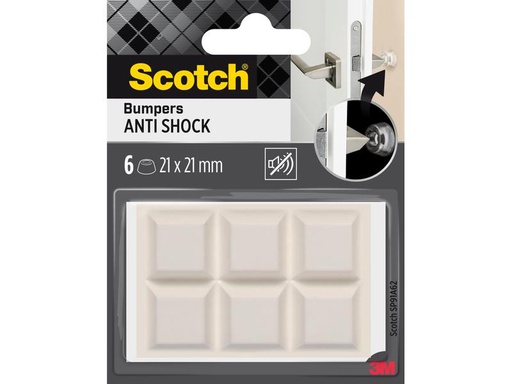 [90298109 1571169] 3M Schutzpuffer Anti Shock, 21 x 21 mm, Transparent, 6er Pack