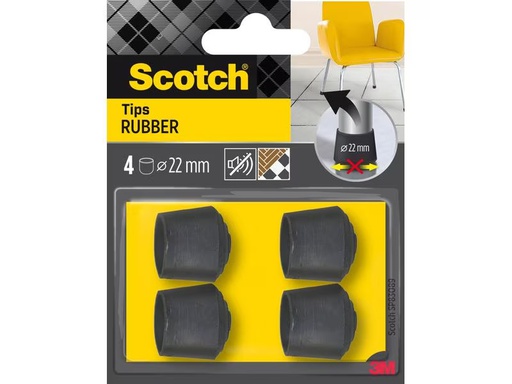 [90298144 1571155] 3M Stuhlbeingleiter Ø 22 mm, Schwarz, 4er Pack