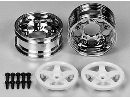 [90298499 1312269] Tamiya Felgen 5-Speichen, zweiteilig, 26 mm, Weiss 2 Stück, 1:10