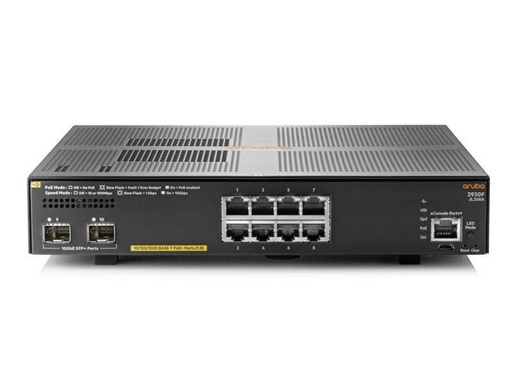 [90049641 481990] HPE Aruba Networking PoE+ Switch 2930F-8G-PoE+-2SFP+ 10 Port