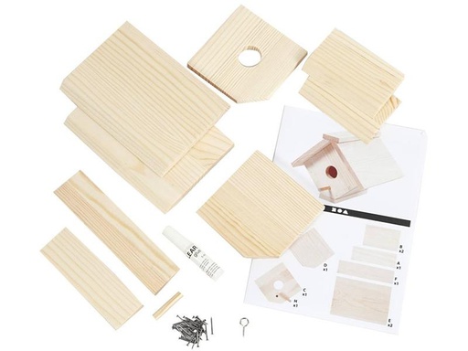 [90298691 1557031] Creativ Company Holzartikel Vogelfutterhaus Set 14.5 x 16 x 13 cm