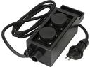 Max Hauri Gartensteckdose 2x T13 IP55 mit Spiess, Schwarz