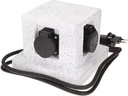 Max Hauri Gartenstromverteiler 4x T13 IP55, Steinoptik, Weiss