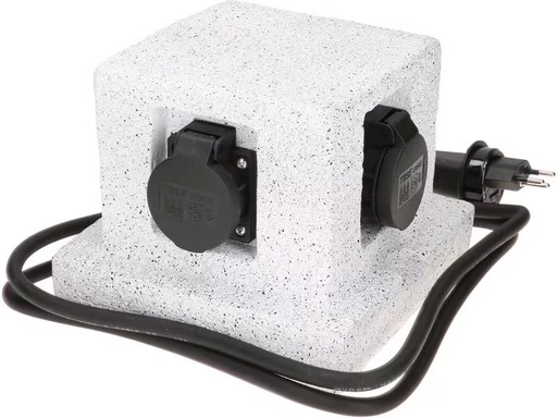 [90298718 1566258] Max Hauri Gartenstromverteiler 4x T13 IP55, Steinoptik, Weiss