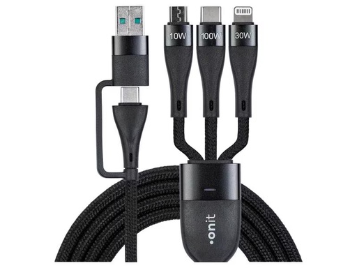 [90298808 1546624] onit USB 2.0-Kabel USB A/USB C - Lightning/Micro-USB B/USB C