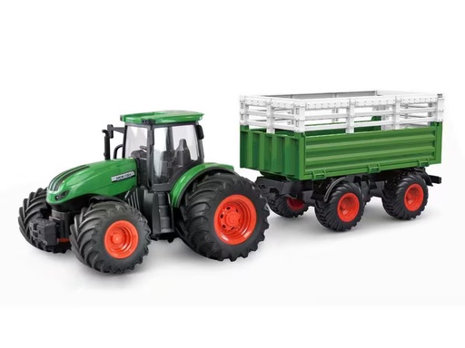 [90298890 1576738] Amewi Traktor mit Viehtransporter, Grün 1:24, RTR