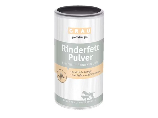 [90299185 1542293] Grau Hunde-Nahrungsergänzung Rinderfett Pulver, 400 g