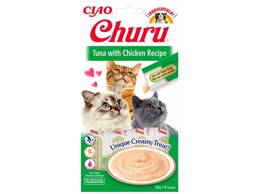 [90299303 1571720] CIAO Churu Katzen-Snack Pürees Thunfisch &amp; Huhn, 4 x 14 g