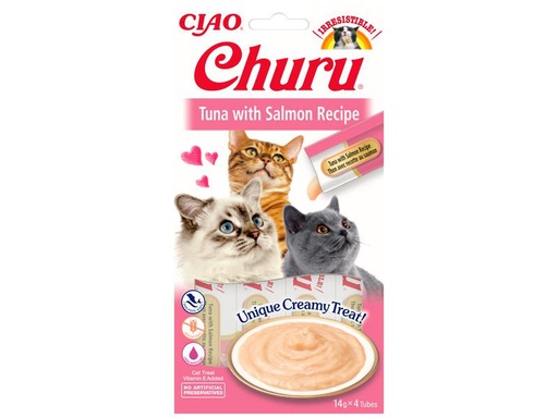 [90299333 1571723] CIAO Churu Katzen-Snack Pürees Thunfisch &amp; Lachs, 4 x 14 g