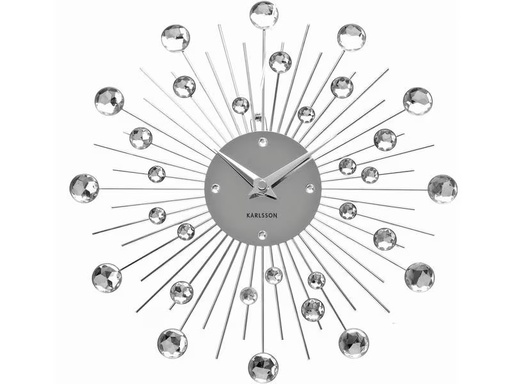 [90299375 1562562] KARLSSON Wanduhr Sunburst Medium Ø 30 cm, Silber