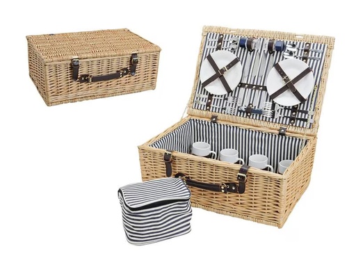 [90299785 1570118] G. Wurm Picknickkorb 54 x 21 x 37 cm, 25-teilig