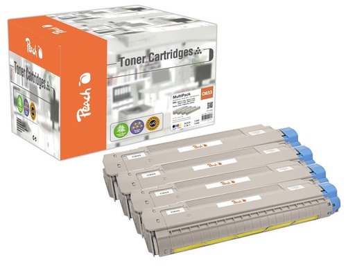 [90299959 1575050] Peach Tonerset OKI C833-series MultiPack BK/C/M/Y