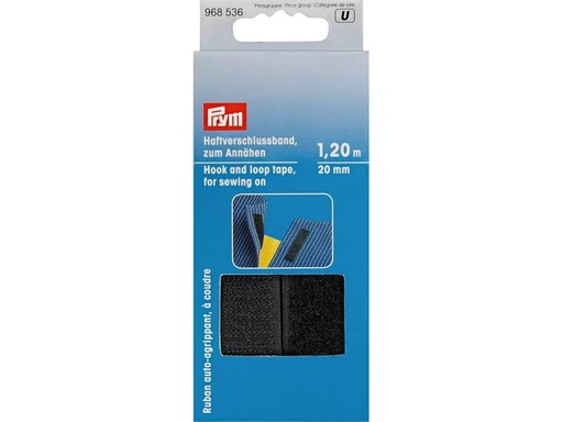 [90300178 1575996] Prym Klettbandverschluss Schwarz, 1.2 m x 20 mm