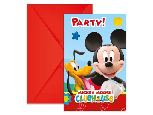 [90300186 1565334] Amscan Geburtstagskarte Disney Mickey 6 Stück