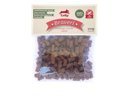 [90300187 1574918] Leiky Snack Braverl Lachs, 100 g